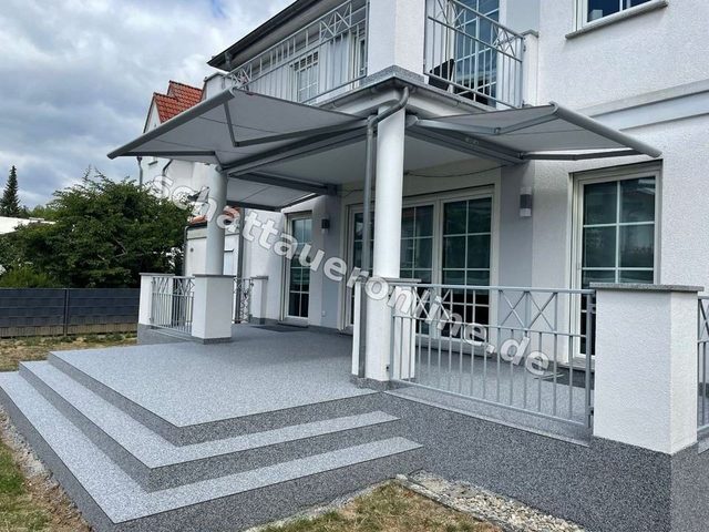 Terrace coating in Mainz with a decorative natural stone surface