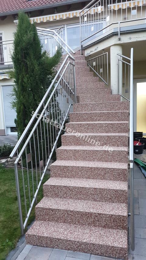 Stair renovation with slip-resistant coating – outdoor area